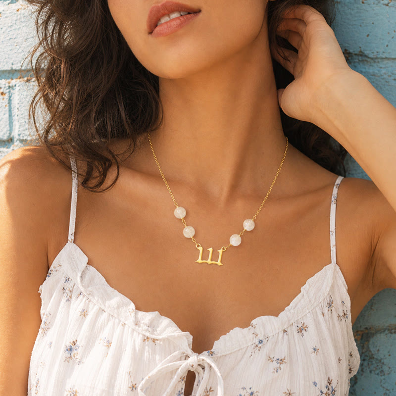 FuAttract Calm Intuition Angel Numbers Cat's Eye Stainless Steel Necklace - image 3