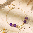 FuAttract Intuition Balance Angel Numbers Amethyst Stainless Steel Bracelet - image 1