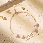 FuAttract Love Balance Angel Numbers Rose Quartz Stainless Steel Bracelet - Gold - 999 - image 0