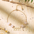 FuAttract Love Balance Angel Numbers Rose Quartz Stainless Steel Bracelet - image 1