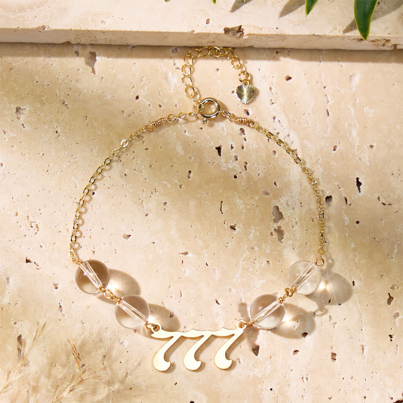 FuAttract Energy Focus Angel Numbers Clear Quartz Stainless Steel Bracelet - Gold - 999 - image 0