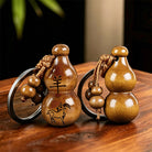 FuAttract Luck Positive Energy Chinese Zodiac Calabash Peach Wood Keychain - Goat - image 7