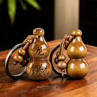 FuAttract Luck Positive Energy Chinese Zodiac Calabash Peach Wood Keychain - Dragon - image 4