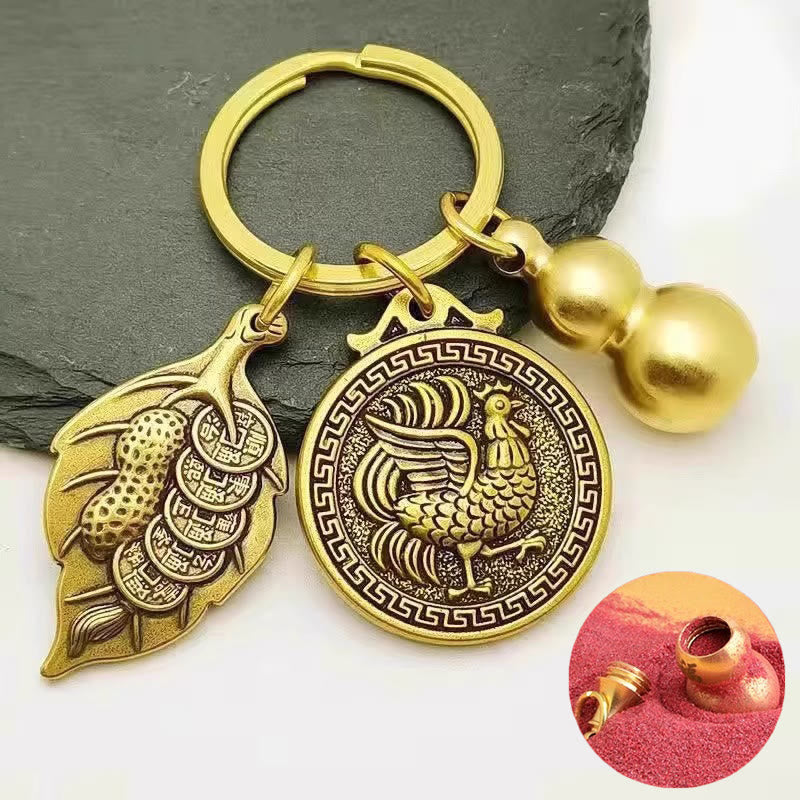FuAttract Protection Vital Energy Chinese Zodiac Calabash Cinnabar Keychain - Rooster - image 9