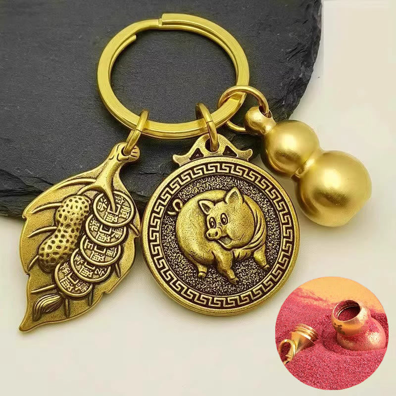 FuAttract Protection Vital Energy Chinese Zodiac Calabash Cinnabar Keychain - Pig - image 11