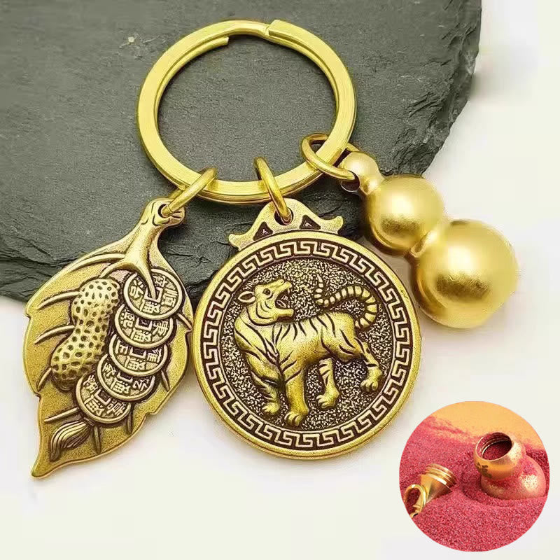 FuAttract Protection Vital Energy Chinese Zodiac Calabash Cinnabar Keychain - Tiger - image 0