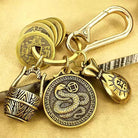 FuAttract Fortune Protection Energy Flow Chinese Zodiac Brass Keychain - Snake - image 5