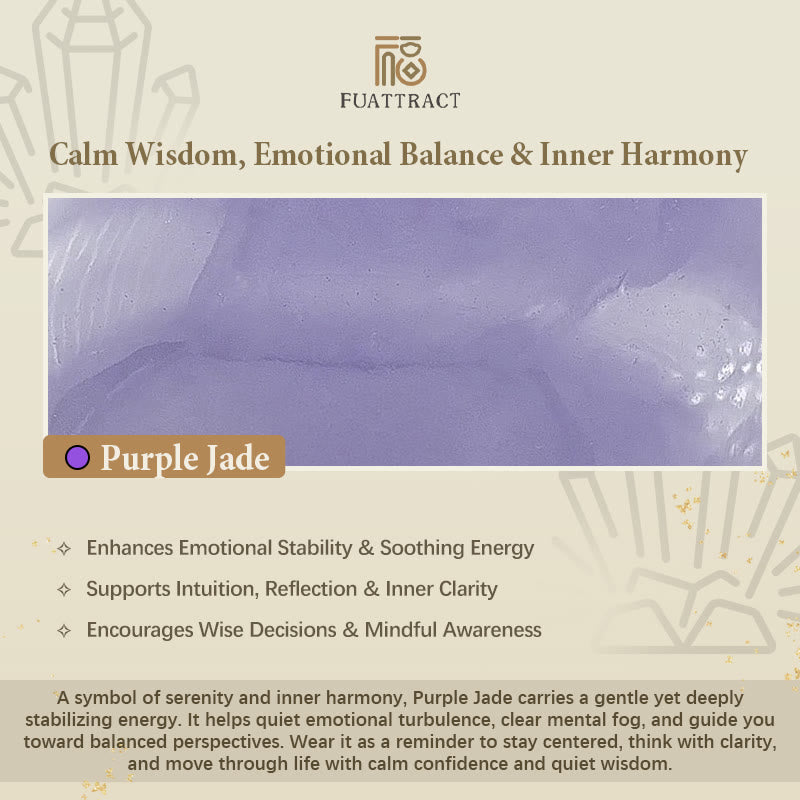 FuAttract Calm Stability Balance Crescent Moon Purple Jade Amethyst Bracelet - image 7