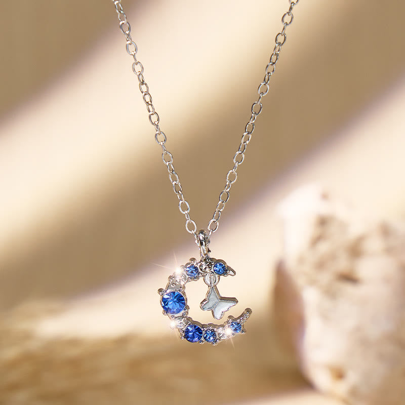 FuAttract Serenity Vitality Flow Crescent Moon Necklace - Blue - image 0