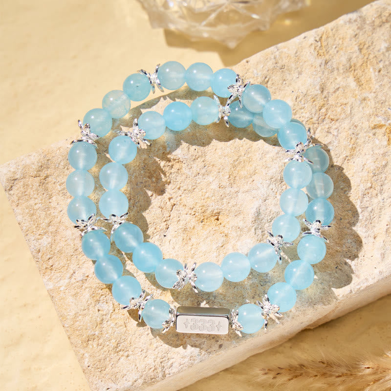 FuAttract Guidance Clarity Angel Numbers Aquamarine Stainless Steel Bracelet - 8mm - image 0