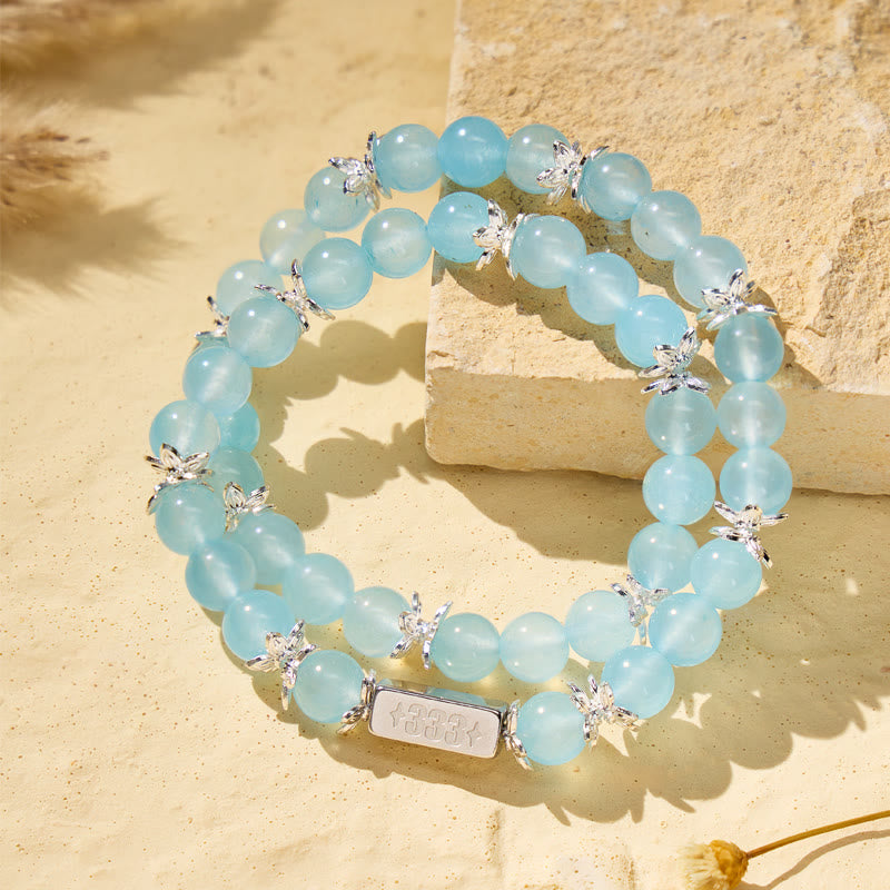 FuAttract Guidance Clarity Angel Numbers Aquamarine Stainless Steel Bracelet - image 1