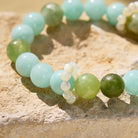 FuAttract Harmony Clarity Angel Numbers Amazonite Green Grape Serpentine Jade Pearl Bracelet - image 4