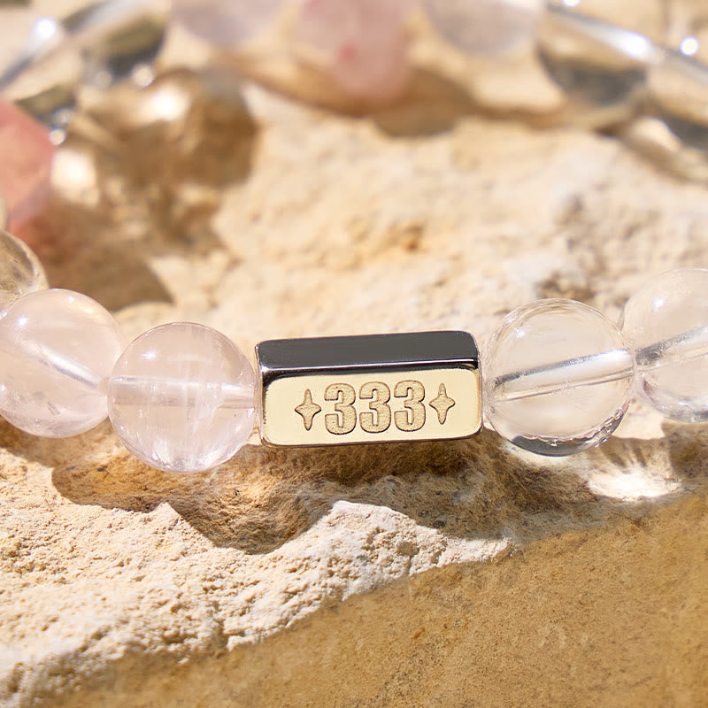 FuAttract Angel Numbers Inner Peace Bracelet – Clear Quartz Rose Quartz & Amethyst Healing Bracelet - image 4