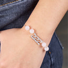 FuAttract Love Balance Angel Numbers Rose Quartz Stainless Steel Bracelet - image 6