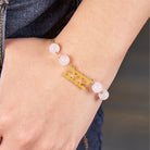 FuAttract Love Balance Angel Numbers Rose Quartz Stainless Steel Bracelet - image 3