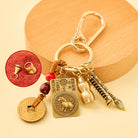 FuAttract Wisdom Protection Chinese Zodiac Calabash Cinnabar Brass Keychain  - Dog - image 15