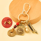 FuAttract Wisdom Protection Chinese Zodiac Calabash Cinnabar Brass Keychain  - Tiger - image 8
