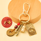 FuAttract Wisdom Protection Chinese Zodiac Calabash Cinnabar Brass Keychain  - Pig - image 16