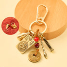 FuAttract Wisdom Protection Chinese Zodiac Calabash Cinnabar Brass Keychain  - Snake - image 11
