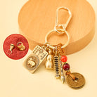 FuAttract Wisdom Protection Chinese Zodiac Calabash Cinnabar Brass Keychain  - Rabbit - image 9
