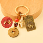 FuAttract Fortune Blessings Chinese Zodiac Guardian Calabash Cinnabar Brass Keychain - Rabbit - image 9
