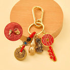 FuAttract Wealth Fortune Pixiu Chinese Zodiac Calabash Brass Keychain - Rabbit - image 3