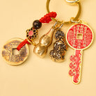 FuAttract Wealth Fortune Pixiu Chinese Zodiac Calabash Brass Keychain - image 12