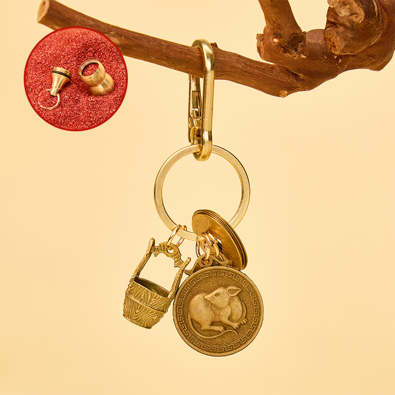FuAttract Fortune Protection Energy Flow Chinese Zodiac Brass Keychain - image 13