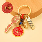 FuAttract Wealth Luck Protection Chinese Zodiac Cinnabar Calabash Keychain - Ox - image 1