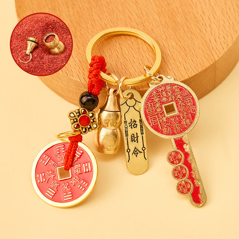 FuAttract Wealth Luck Protection Chinese Zodiac Cinnabar Calabash Keychain - Dragon - image 4