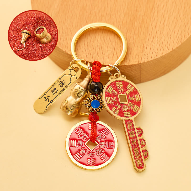 FuAttract Wealth Luck Protection Chinese Zodiac Cinnabar Calabash Keychain - Dog - image 10
