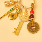 FuAttract Luck Blessings Chinese Zodiac Calabash Cinnabar Brass Keychain - image 12