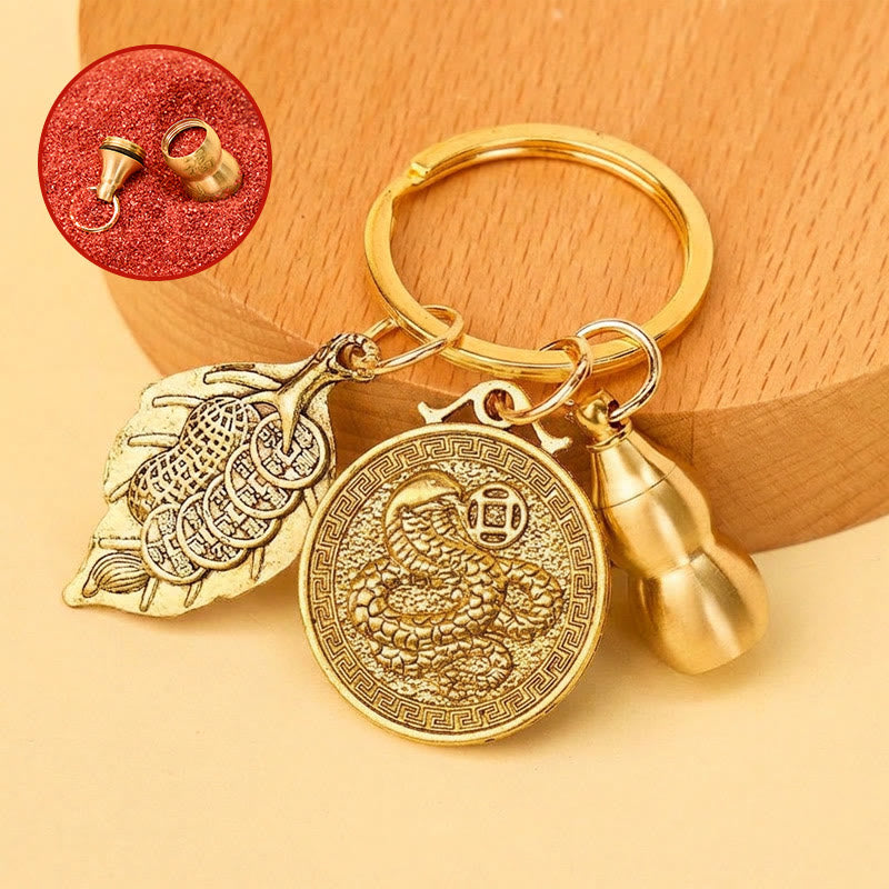 FuAttract Protection Vital Energy Chinese Zodiac Calabash Cinnabar Keychain - Snake - image 5