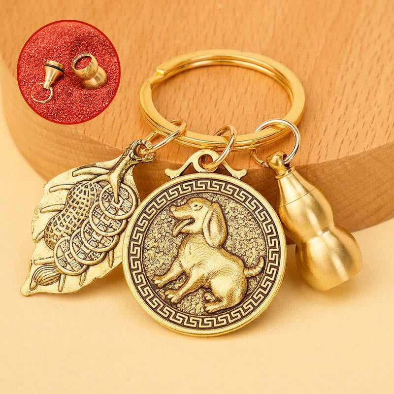 FuAttract Protection Vital Energy Chinese Zodiac Calabash Cinnabar Keychain - Dog - image 10
