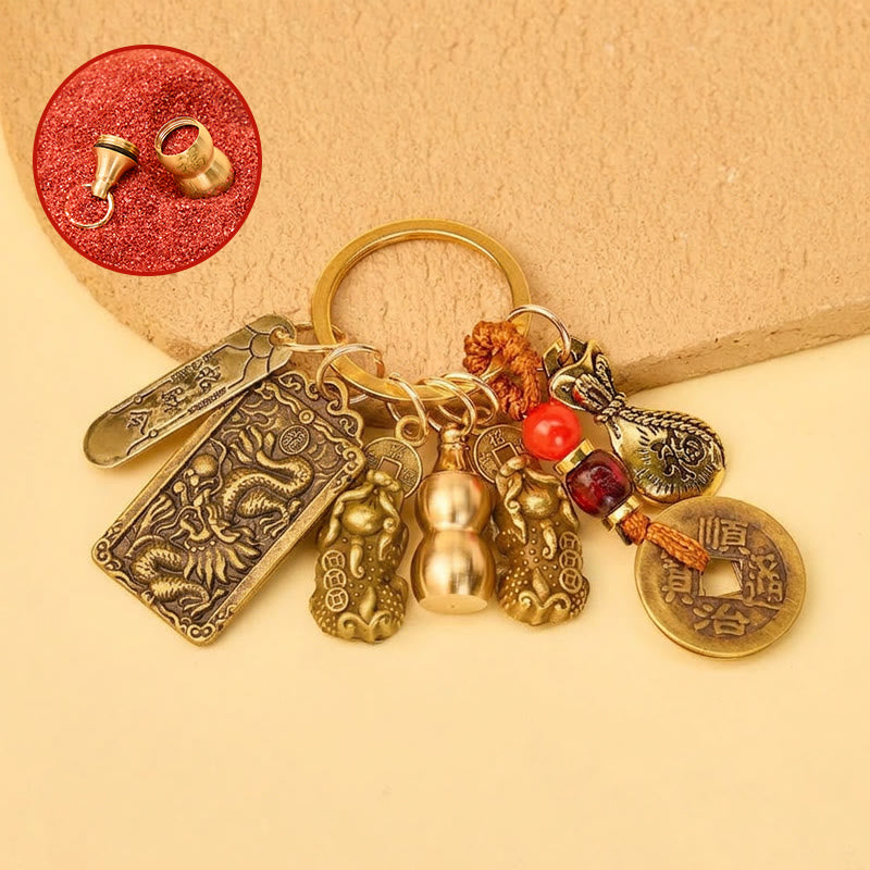 FREE Today: Wealth Fortune Pixiu Chinese Zodiac Cinnabar Calabash Keychain - Dragon - image 4