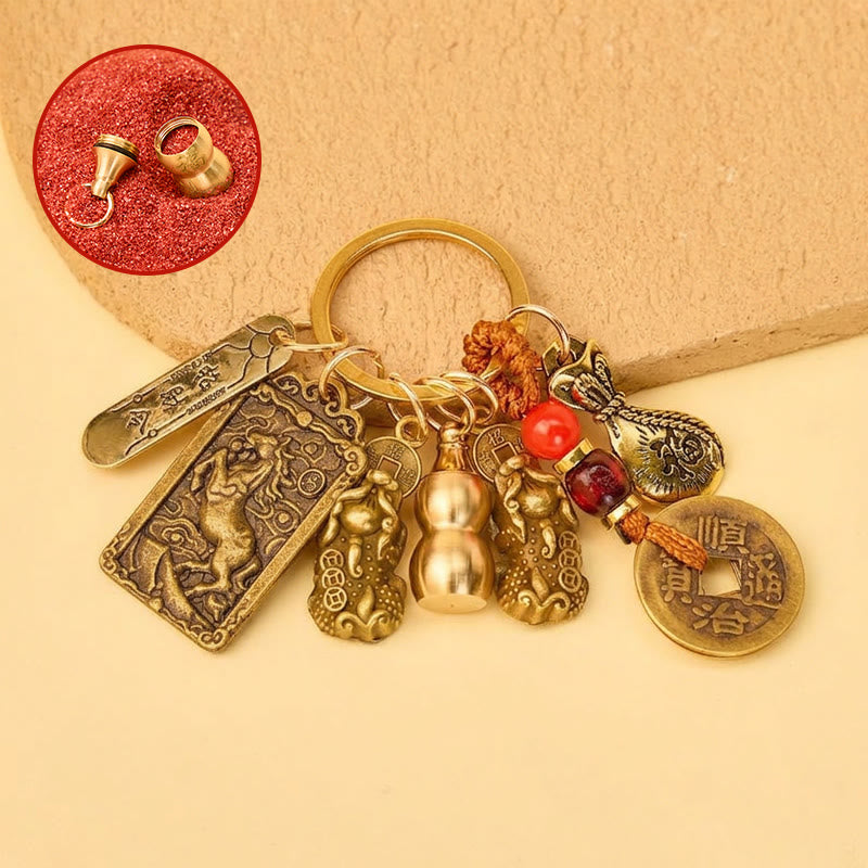 FREE Today: Wealth Fortune Pixiu Chinese Zodiac Cinnabar Calabash Keychain - Horse - image 6