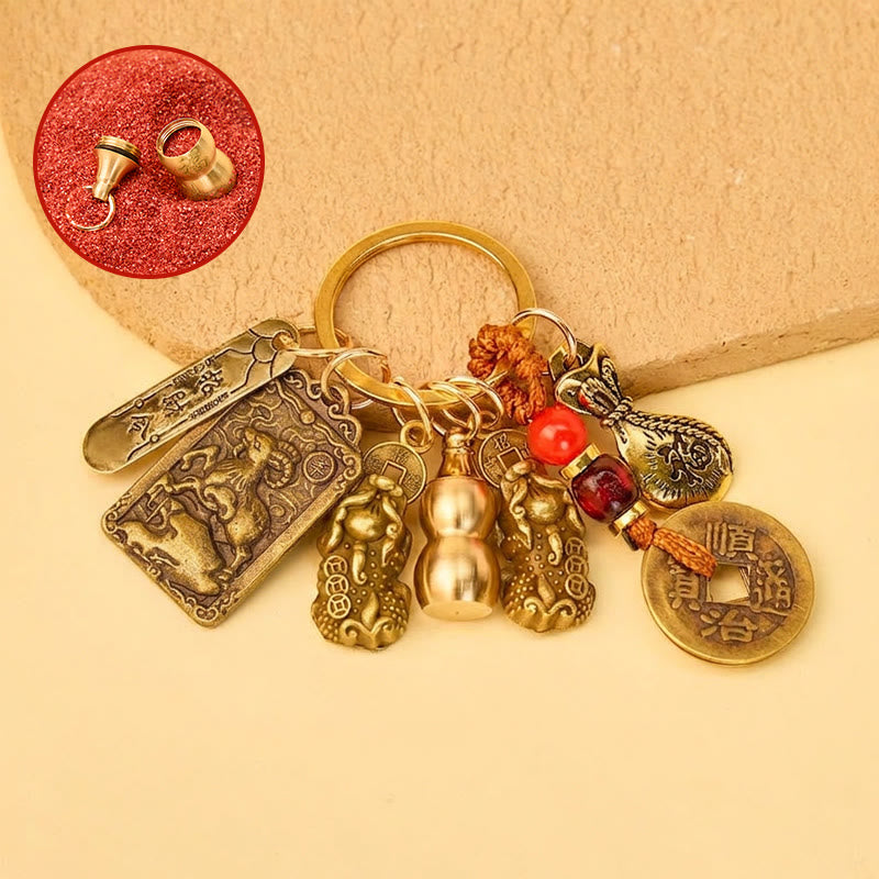 FREE Today: Wealth Fortune Pixiu Chinese Zodiac Cinnabar Calabash Keychain - Goat - image 7