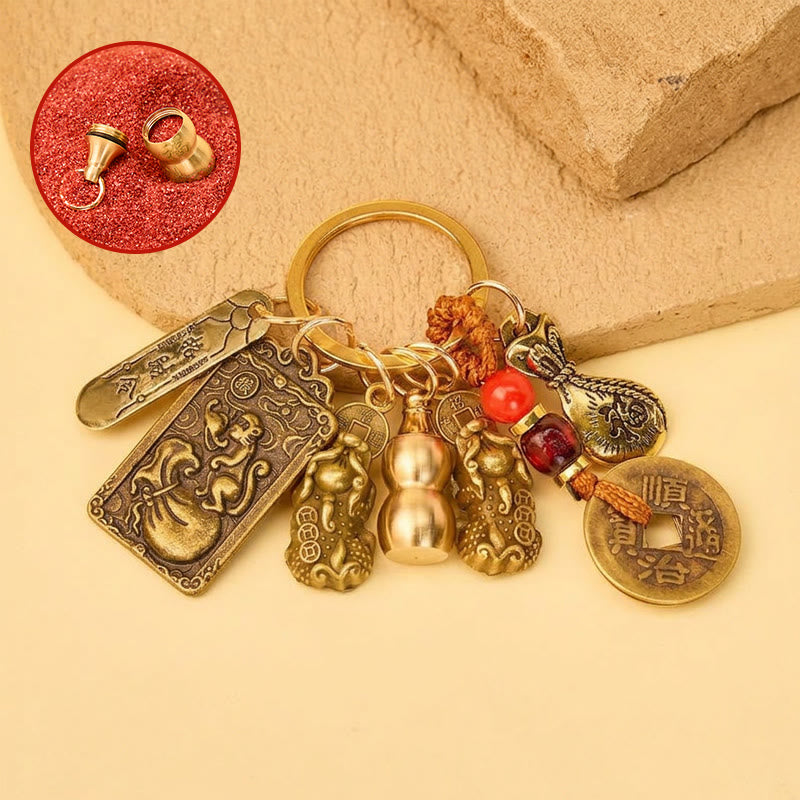 FREE Today: Wealth Fortune Pixiu Chinese Zodiac Cinnabar Calabash Keychain - Monkey - image 8