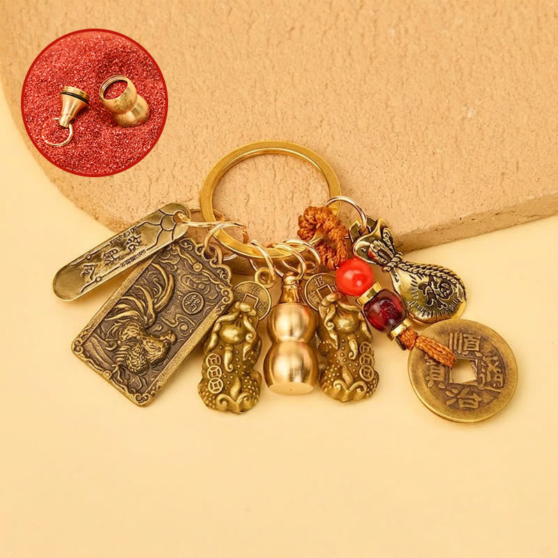 FREE Today: Wealth Fortune Pixiu Chinese Zodiac Cinnabar Calabash Keychain - Rooster - image 9