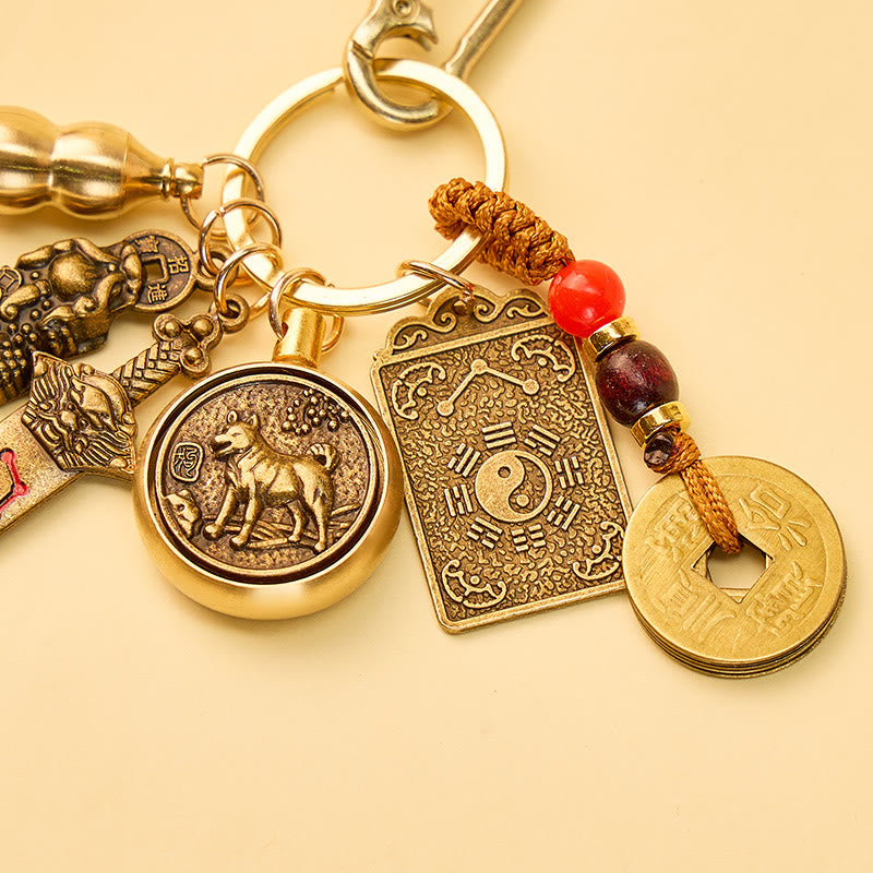 FuAttract Protection Wealth Pixiu Chinese Zodiac Guardian Calabash Cinnabar Keychain - image 12