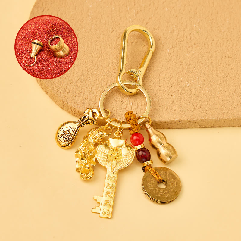 FREE Today: Wealth Luck Protection Pixiu Chinese Zodiac Cinnabar Calabash Keychain - Snake - image 5