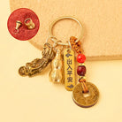 FuAttract Protection Pixiu Chinese Zodiac Calabash Cinnabar Brass Keychain - Rabbit - image 3