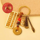 FuAttract Success Protection Chinese Zodiac Calabash Brass Cinnabar Keychain - Goat - image 7
