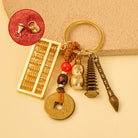 FuAttract Success Protection Chinese Zodiac Calabash Brass Cinnabar Keychain - Rooster - image 9