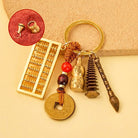 FuAttract Success Protection Chinese Zodiac Calabash Brass Cinnabar Keychain - Dog - image 10