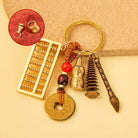 FuAttract Success Protection Chinese Zodiac Calabash Brass Cinnabar Keychain - Rat - image 0