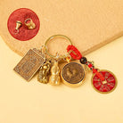 FuAttract Wealth Fortune Pixiu Chinese Zodiac Guardian Deity Calabash Cinnabar Keychain  - Goat - image 7