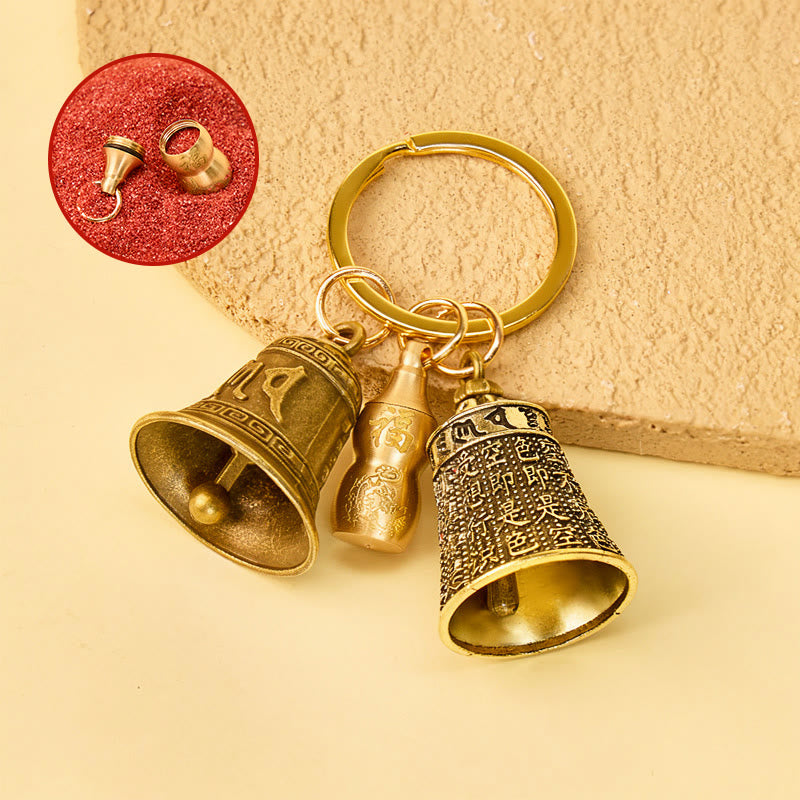 FuAttract Blessings Harmony Chinese Zodiac Calabash Om Mani Mantra Bell Keychain - Dragon - image 4