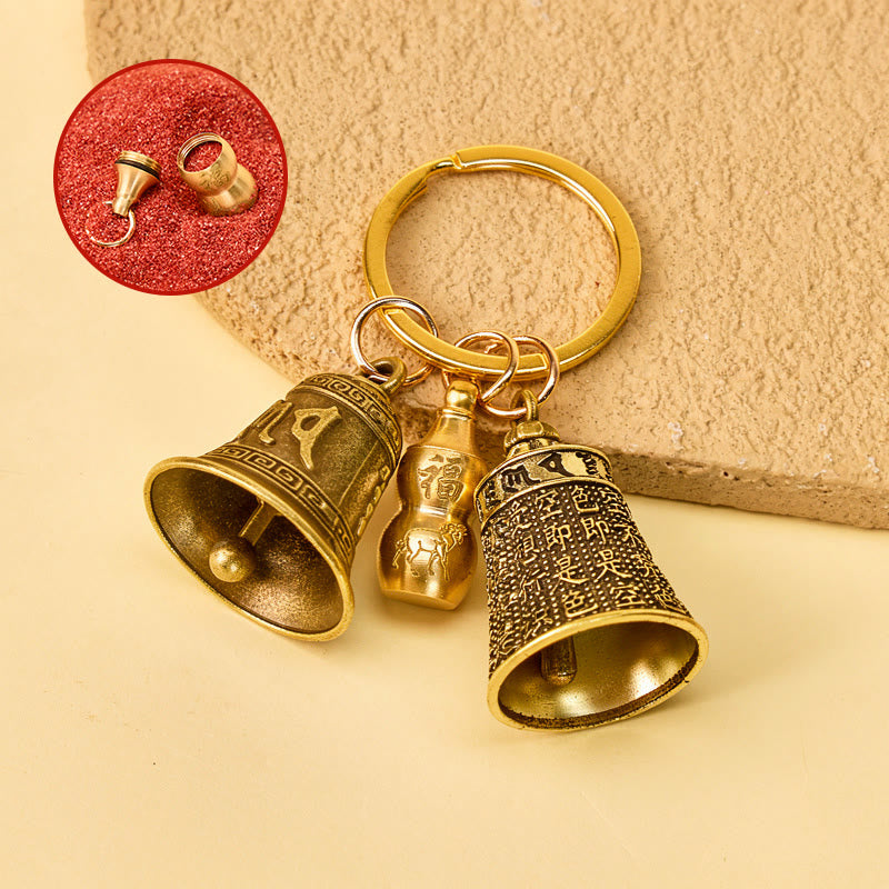 FuAttract Blessings Harmony Chinese Zodiac Calabash Om Mani Mantra Bell Keychain - Goat - image 7