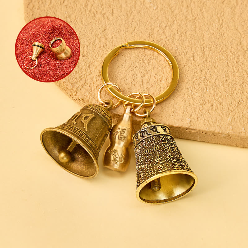 FuAttract Blessings Harmony Chinese Zodiac Calabash Om Mani Mantra Bell Keychain - Monkey - image 8